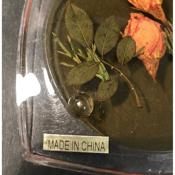 Vintage Coasters with Pressed Flowers Coaster Set Acrylic 5 Pieces - Picture 7 of 7